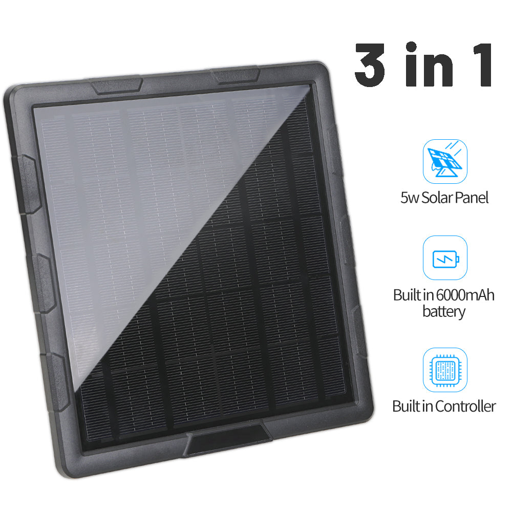 BL6A 5w Solar Panel Kit Charger Powered Battery System IP67 Waterproof Built in Battery for Hunting Trail Camera