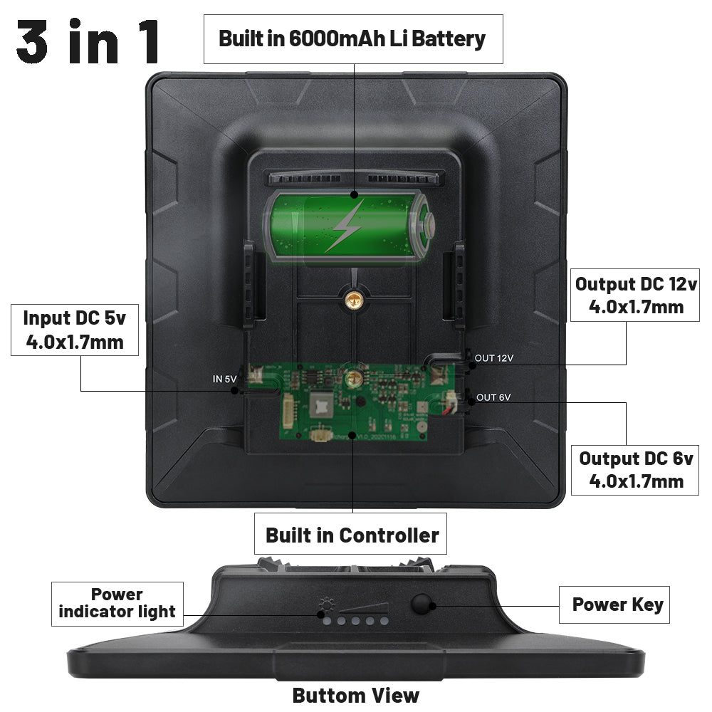 BL6A 5w Solar Panel Kit Charger Powered Battery System IP67 Waterproof Built in Battery for Hunting Trail Camera