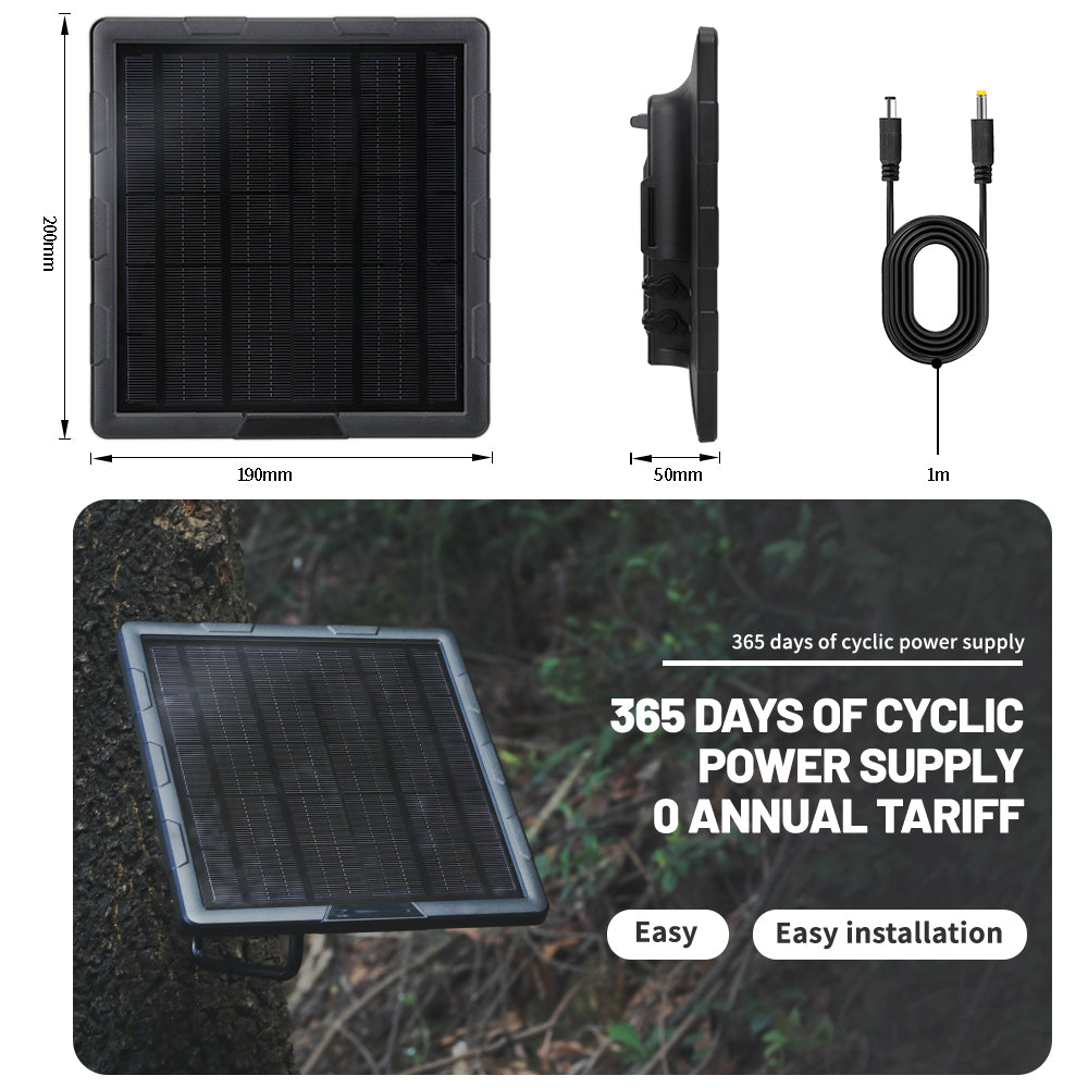 BL6A 5w Solar Panel Kit Charger Powered Battery System IP67 Waterproof Built in Battery for Hunting Trail Camera
